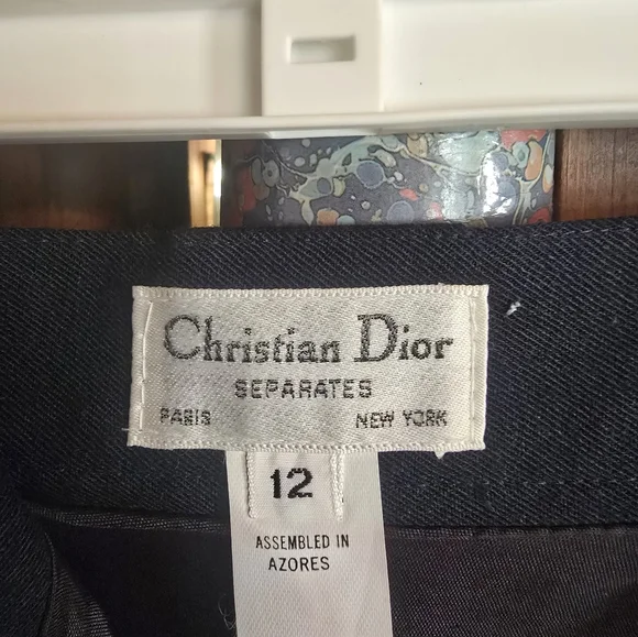 Dior Vintage Navy Blue Wool Pencil Skirt NWT - Picture 4 of 8